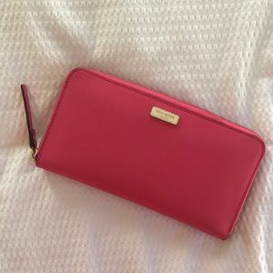 kate spade zip-around leather wallet